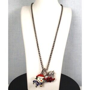 Brighton 20" Necklace Silver Heart Shape/Enamal Snowman Pendant Limited Edition